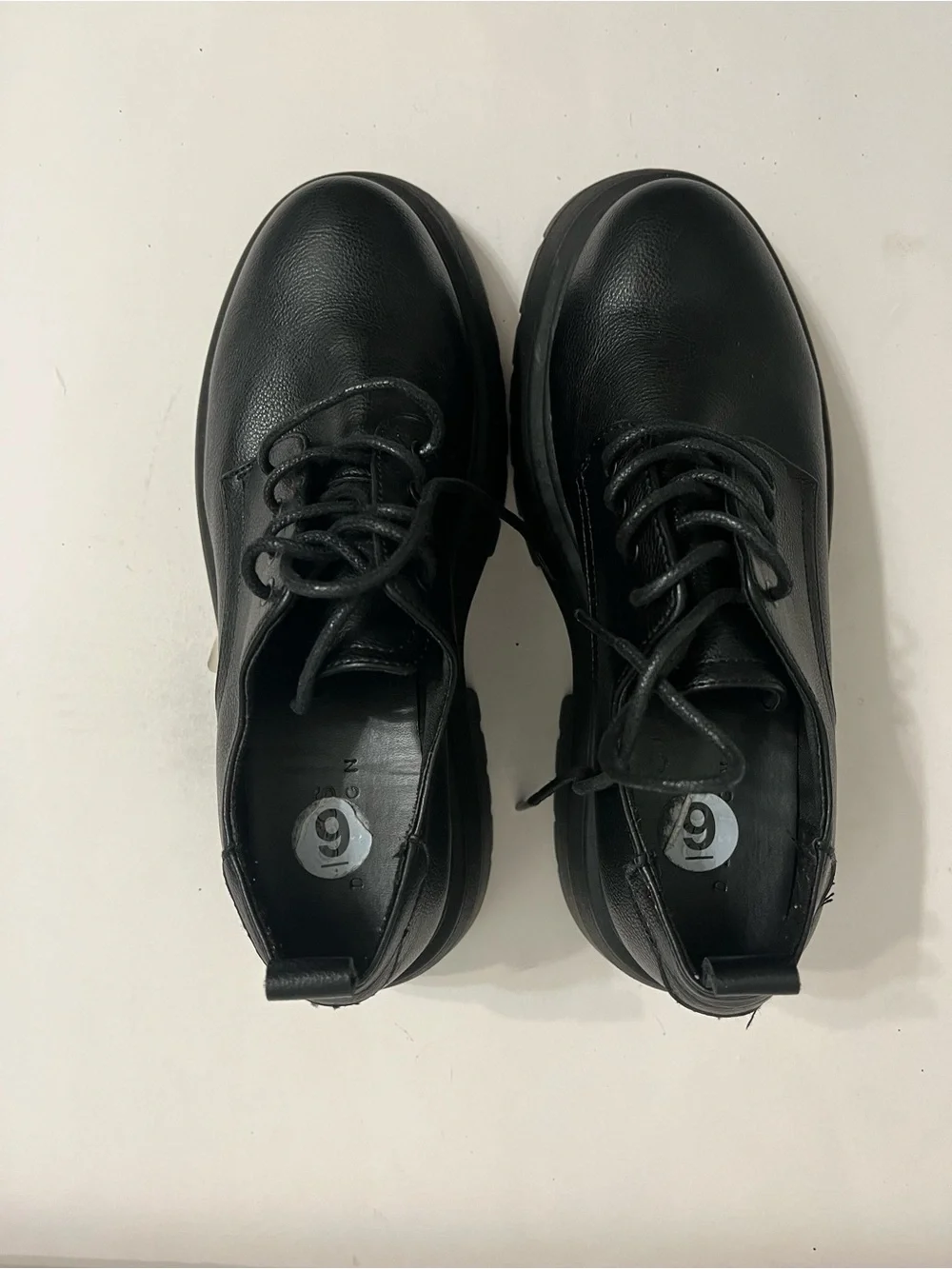 Women's Black Platform Lace-Up Shoes
